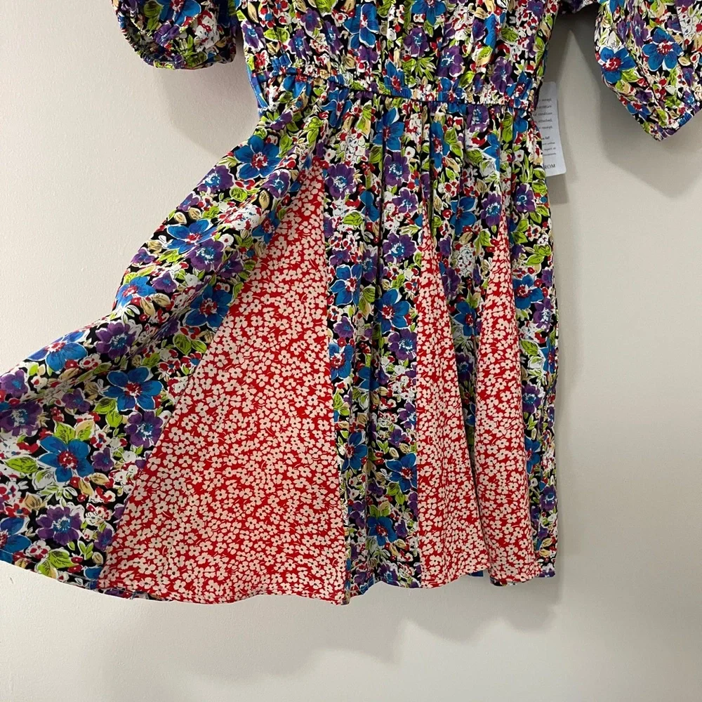 Melloday Womens Dress Size X-Small XS Multicolored Patchwork Floral NWT - Picture 4 of 15